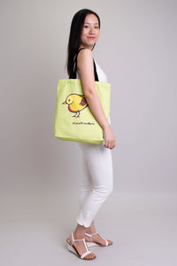 Totebag, Green Heartbird, Cotton
