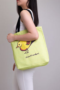Totebag, Green Heartbird, Cotton