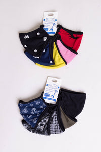 Kids assorted pack of five natural bamboo comfy mask.