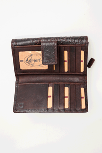 Adrian Klis 100 Flower Wallet, Browm, Leather