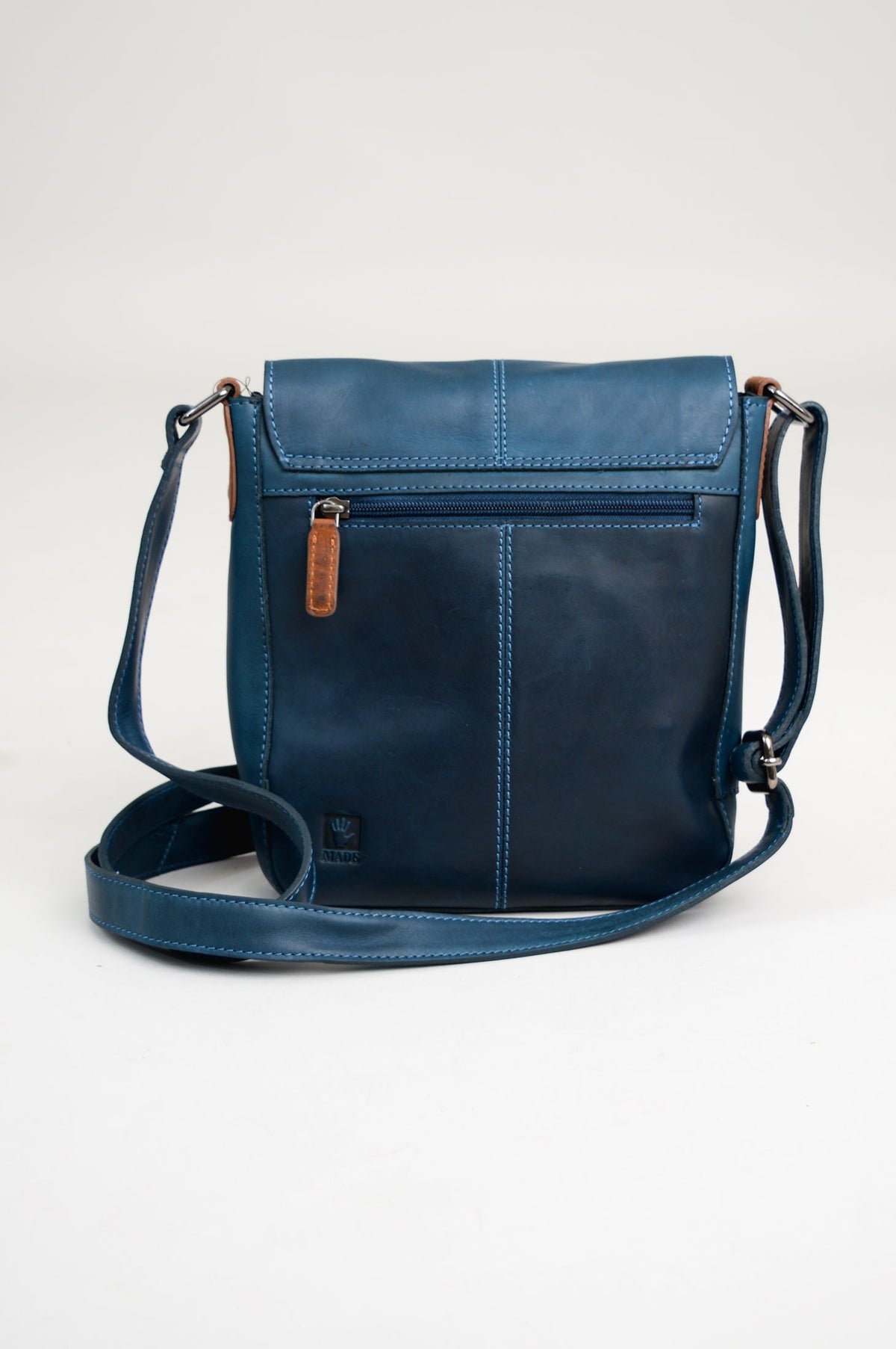 Adrian Klis 1021 Purse, Blue/Tan, Leather