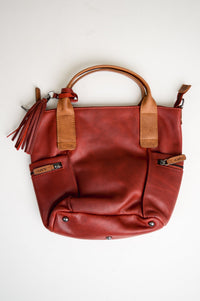 Adrian Klis 1915 Purse, Red/Tan, Leather