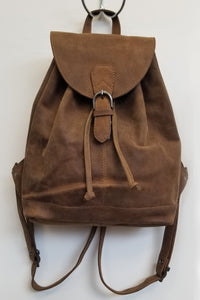 Canadian made bison hide leather backback.