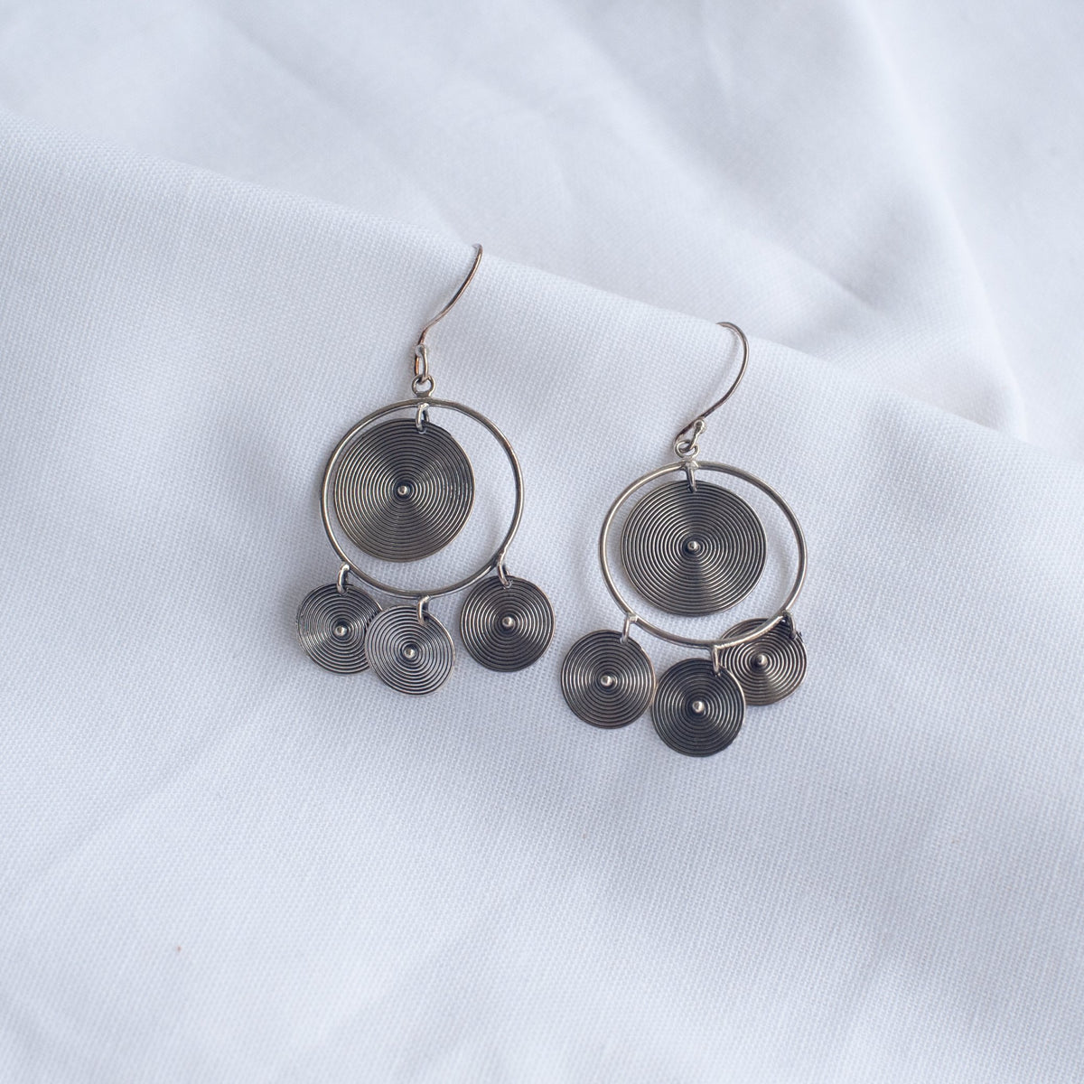 Silver Discs Earrings - Blue Sky Clothing Co