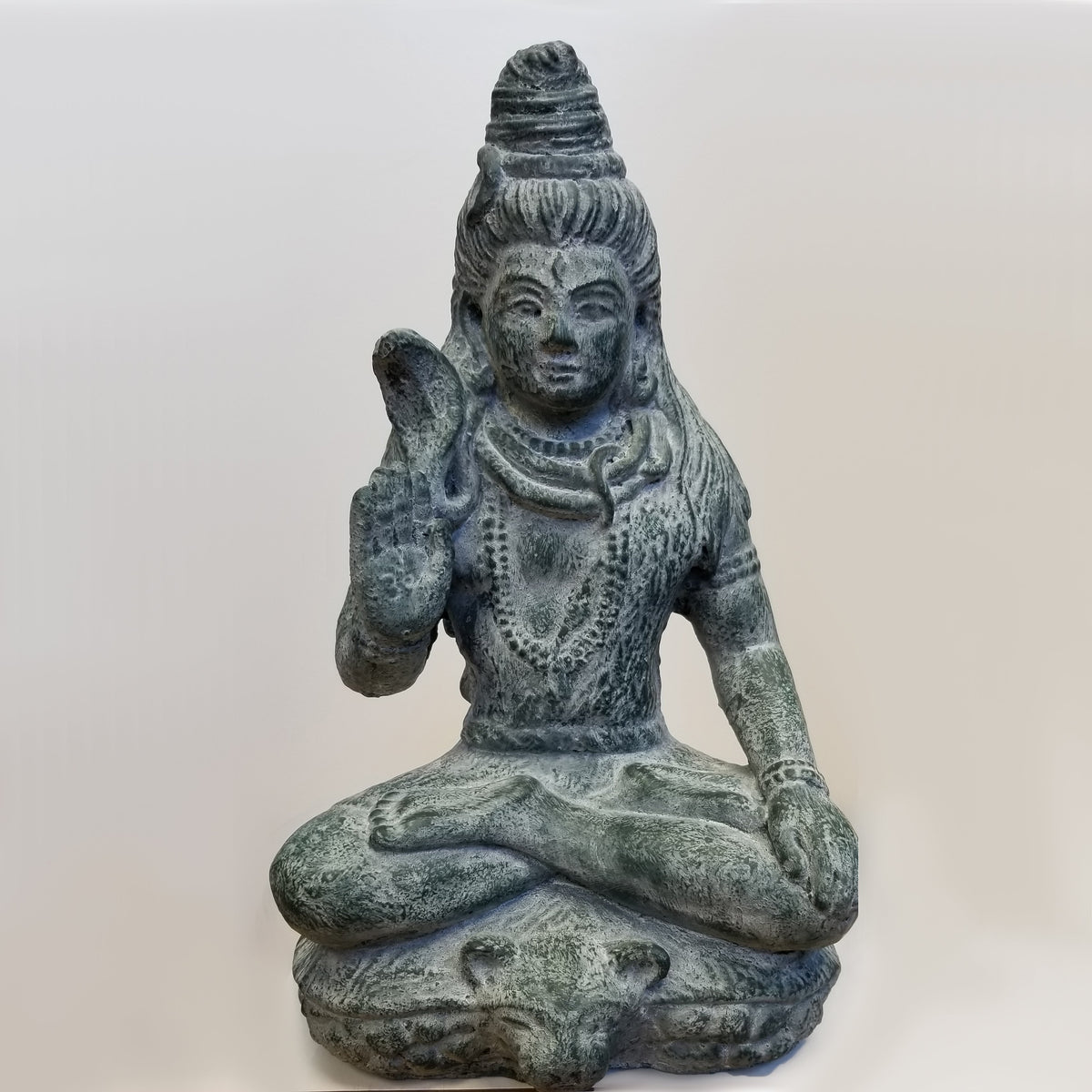Cement Green Shiva Statue - Blue Sky Clothing Co