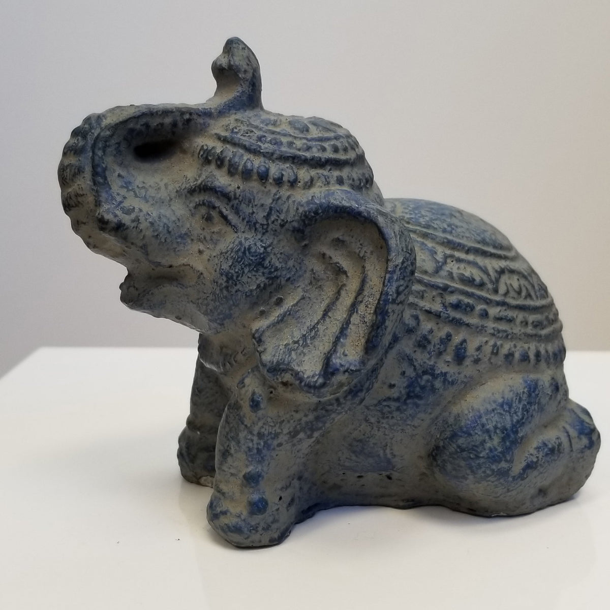 Cement Blue Painted Elephant - Blue Sky Clothing Co