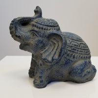 Cement Blue Painted Elephant - Blue Sky Clothing Co