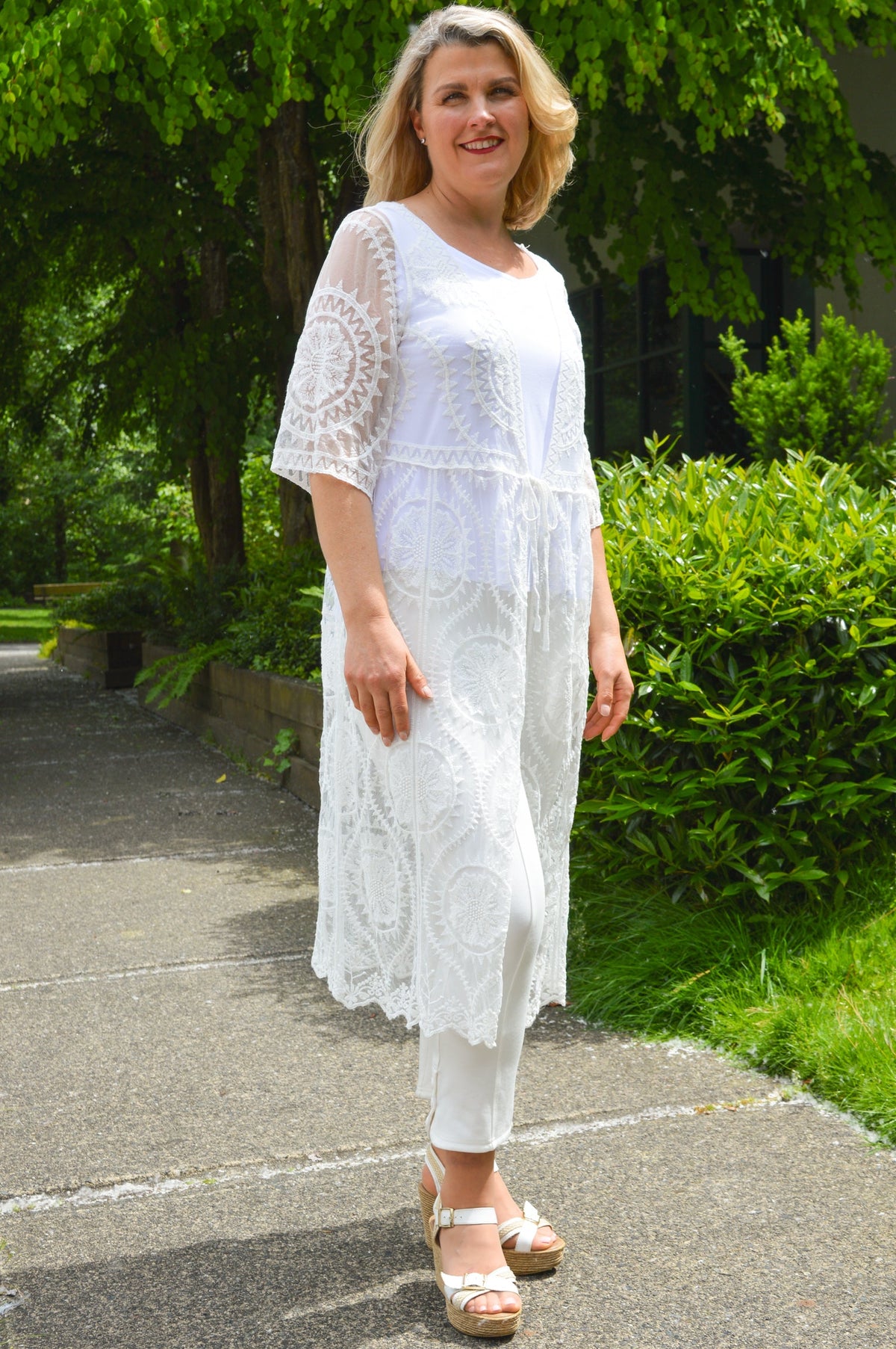 Moniko White Lace Coverup