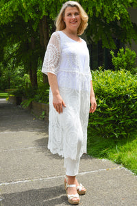 Moniko White Lace Coverup