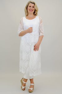 Moniko White Lace Coverup
