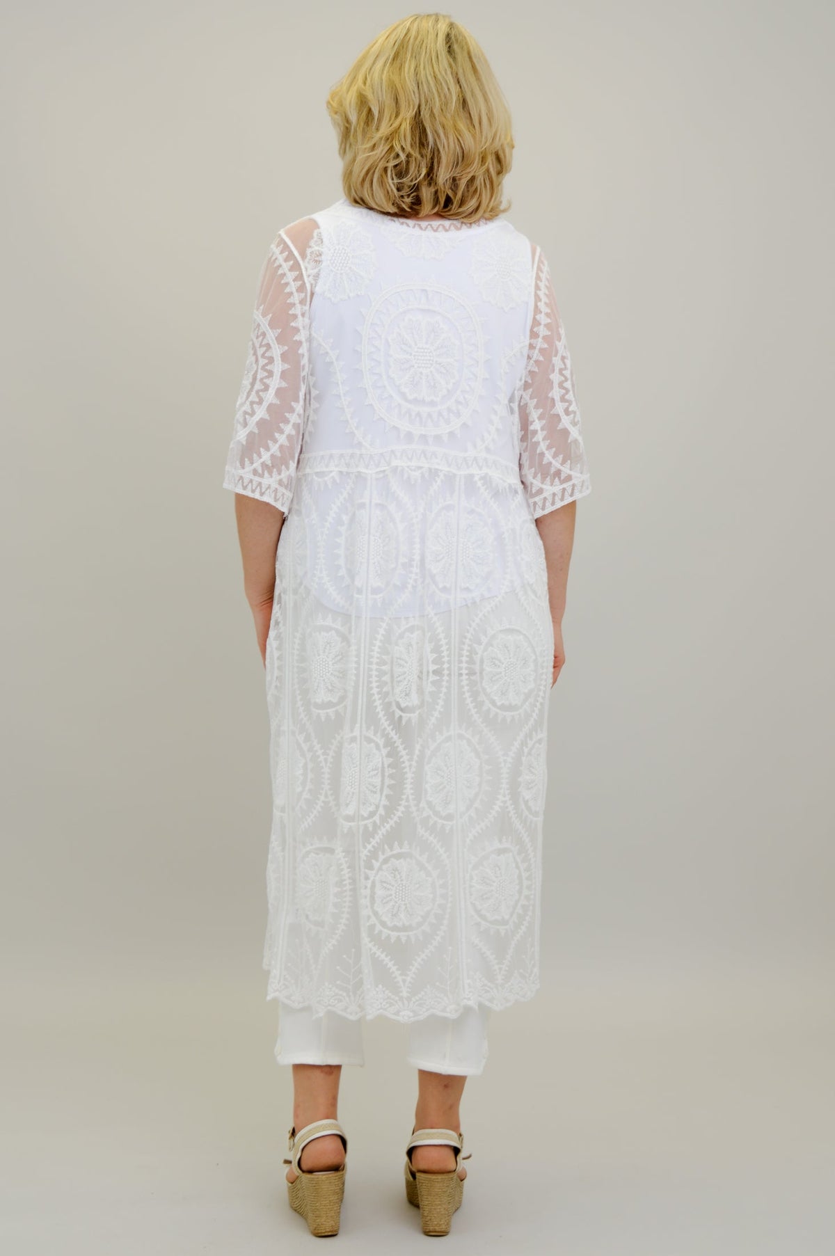 Moniko White Lace Coverup