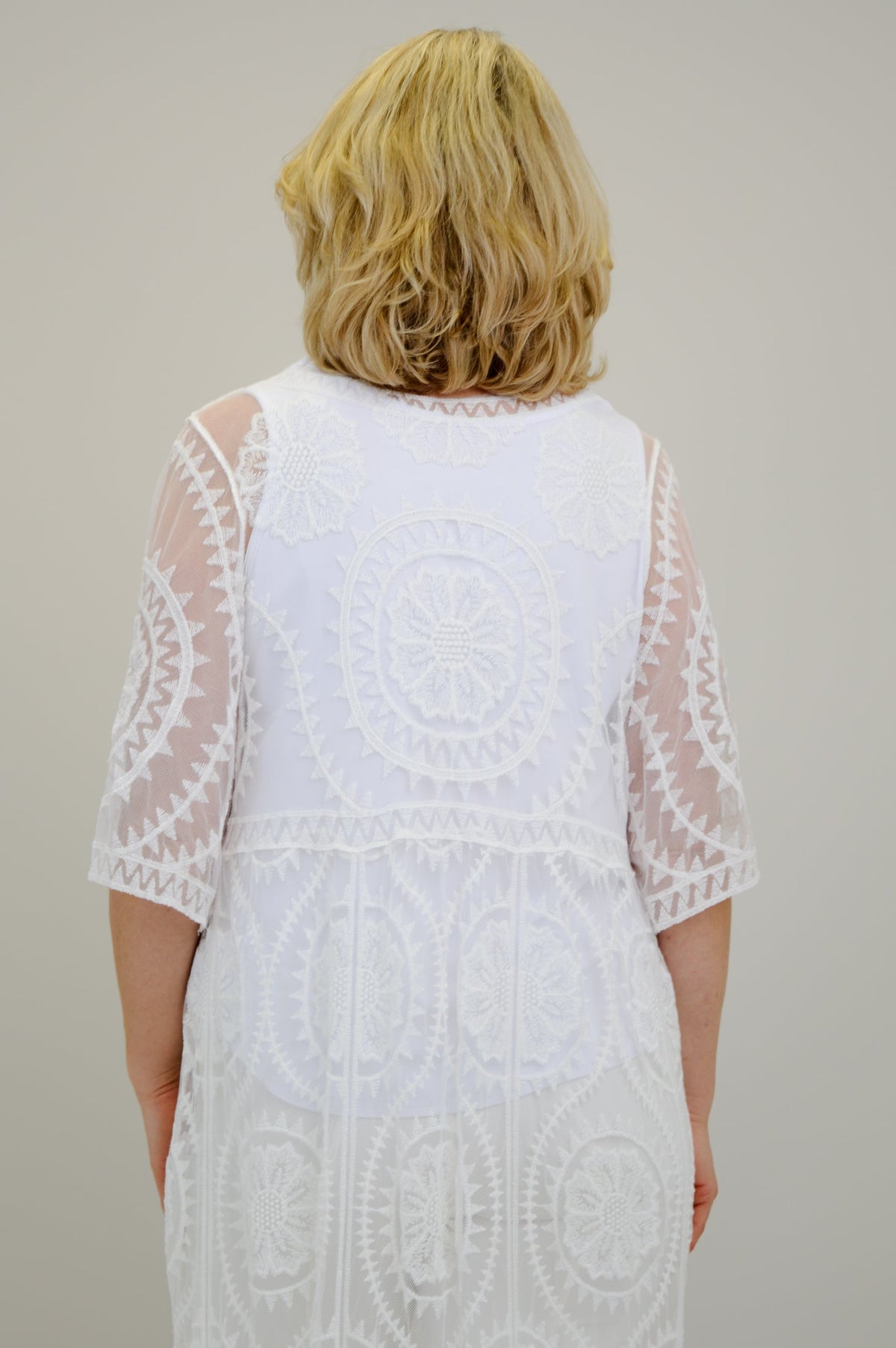 Moniko White Lace Coverup