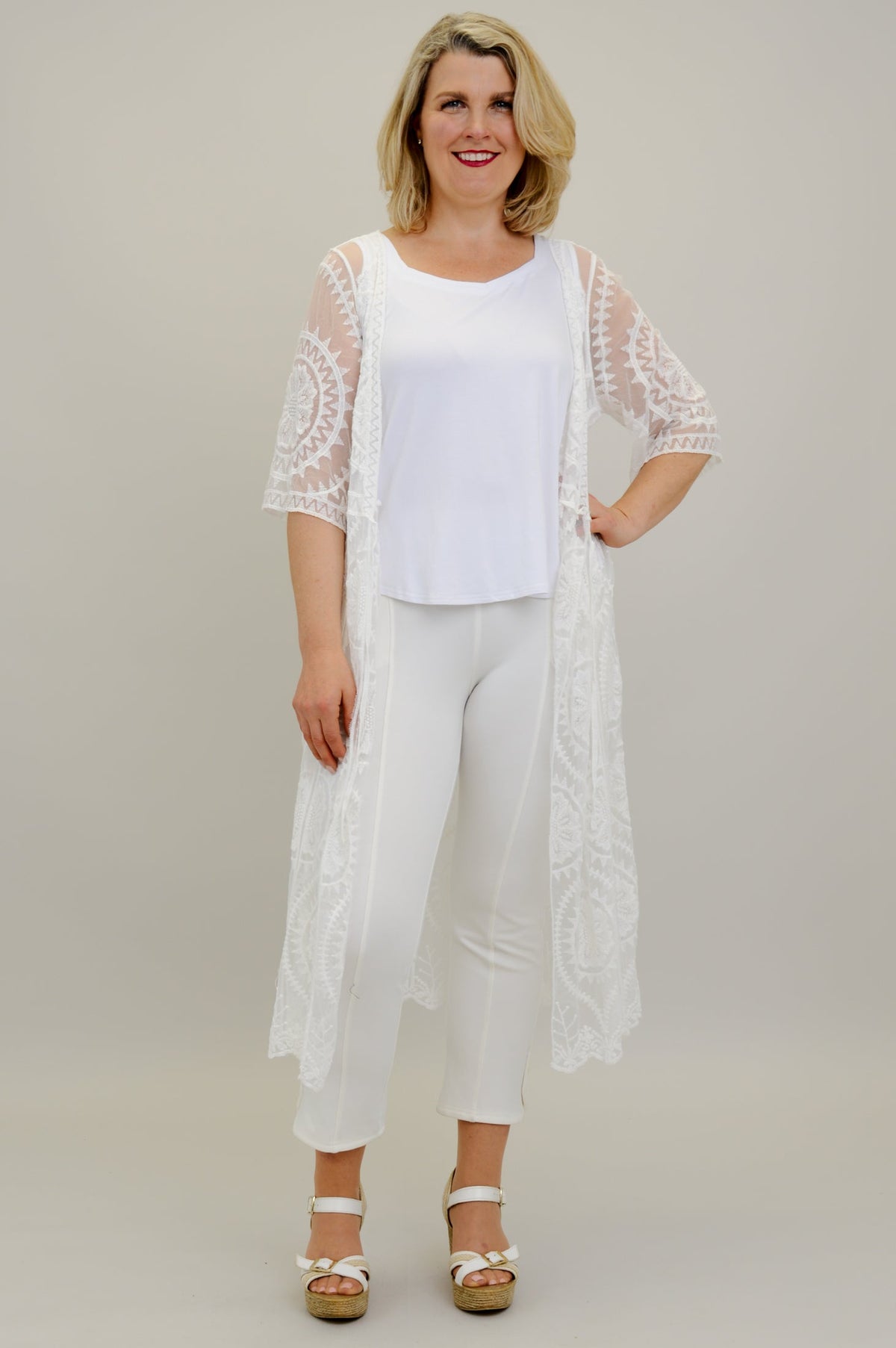 Moniko White Lace Coverup