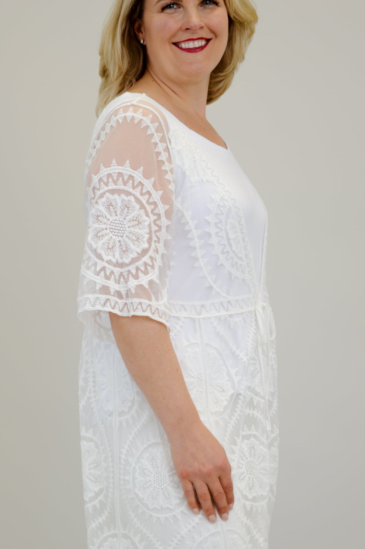 Moniko White Lace Coverup