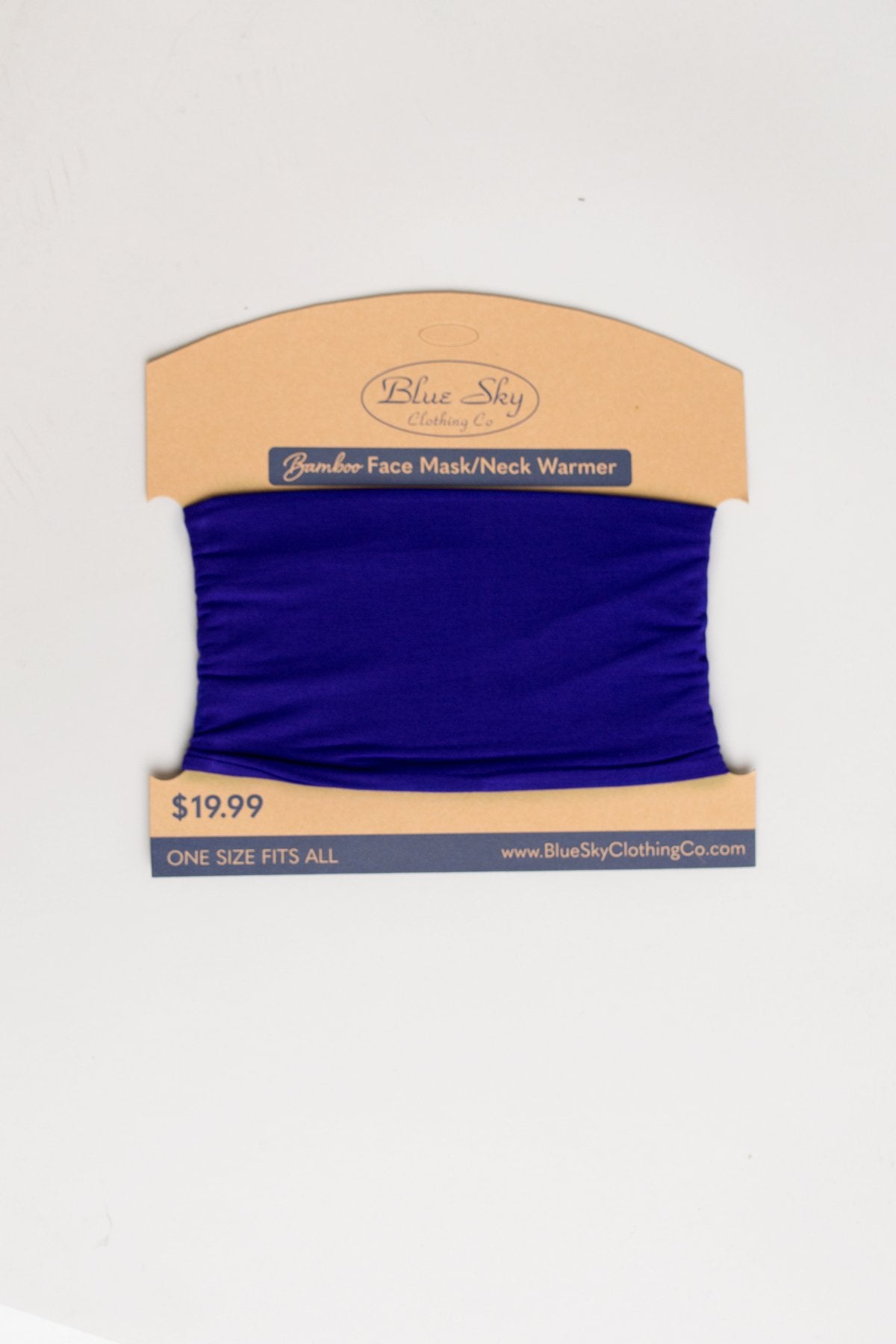 Violet blue neck warmer/face cover mask.