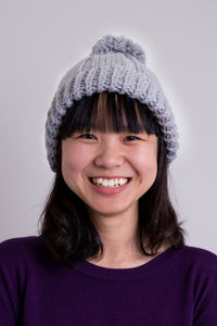 Hand Knit Toque, Grey, Wool