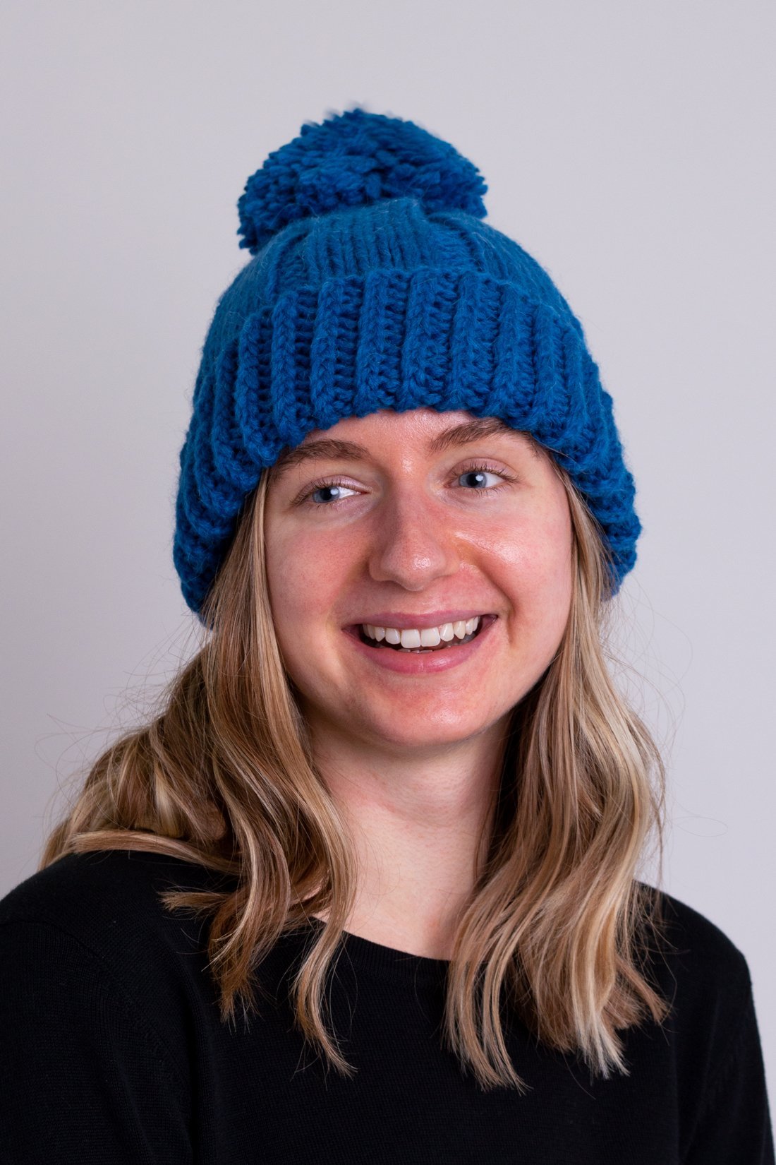 Hand Knit Toque, Teal, Wool